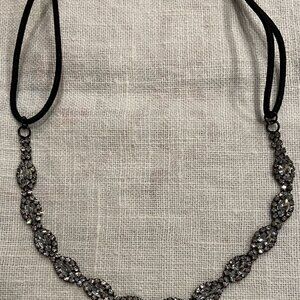 Black & Silver Crystal Stretch Headband